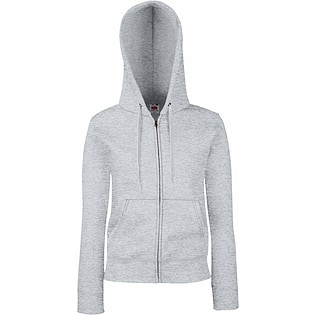 Fruit of the Loom Lady-Fit Premium Hooded Sweat Jacket - heather grey