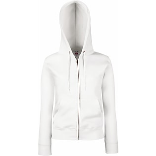 Fruit of the Loom Lady-Fit Premium Hooded Sweat Jacket - white