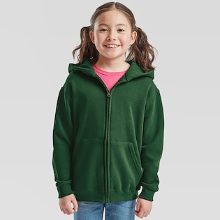 Fruit of the Loom Kids Classic Hooded Sweat Jacket - bottle green