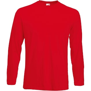 Fruit of the Loom Valueweight Long Sleeve T - red