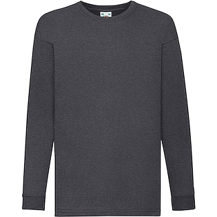 Fruit of the Loom Kids Valueweight Long Sleeve T - dark heather grey