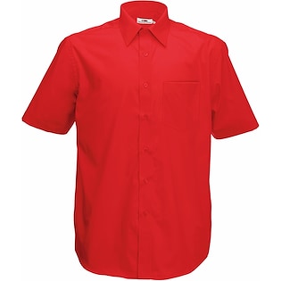 Fruit of the Loom Short Sleeve Poplin Shirt - red