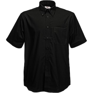 Fruit of the Loom Short Sleeve Oxford Shirt - black