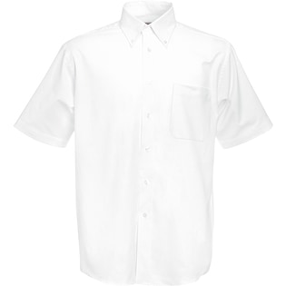 Fruit of the Loom Short Sleeve Oxford Shirt - white