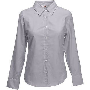 Fruit of the Loom Lady-Fit Long Sleeve Oxford Shirt - oxford grey