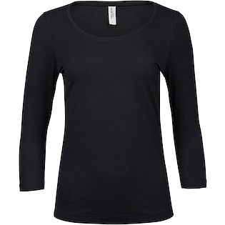 Tee Jays Ladies Stretch 3/4 Sleeve Tee - black