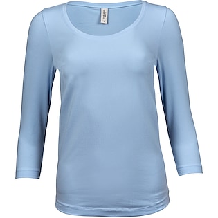 Tee Jays Ladies Stretch 3/4 Sleeve Tee - light blue