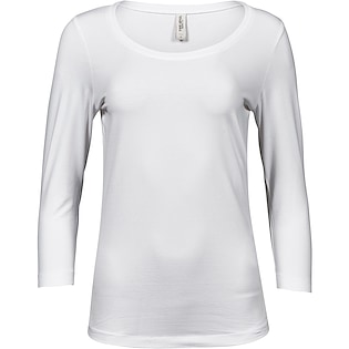 Tee Jays Ladies Stretch 3/4 Sleeve Tee - white