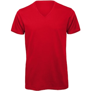 B&C Organic V-neck Tee Men - red