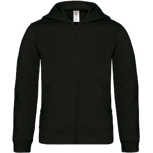 B&C Hooded Full Zip Kids - black