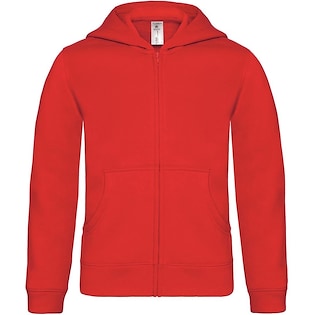 B&C Hooded Full Zip Kids - red