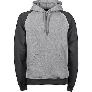 Tee Jays Two-Tone Hooded Sweatshirt - heather/ dark grey