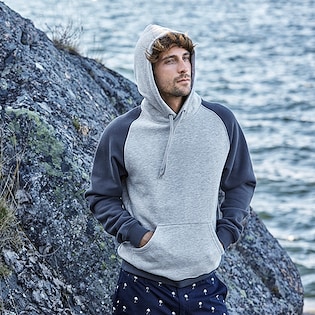 Tee Jays Two-Tone Hooded Sweatshirt - heather/ navy