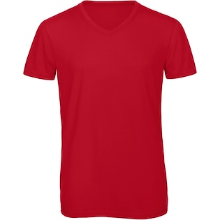 B&C Triblend V-neck Men - red