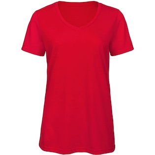 B&C Triblend V-neck Women - red