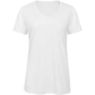 B&C Triblend V-neck Women - blanco