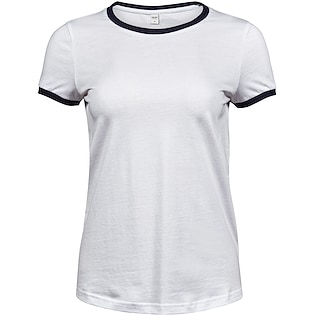 Tee Jays Ladies Ringer Tee - white/ navy