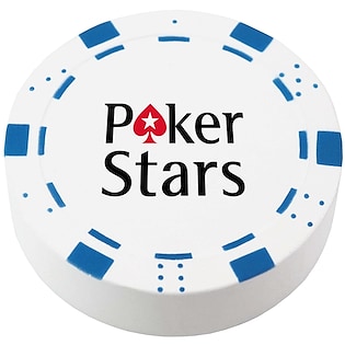 Stressipallo Poker Chip - white/ blue