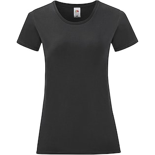 Fruit of the Loom Ladies Iconic T - black