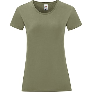 Fruit of the Loom Ladies Iconic T - vert olive classique