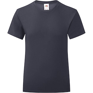 Fruit of the Loom Girls Iconic T - deep navy