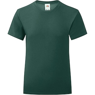 Fruit of the Loom Girls Iconic T - forest green
