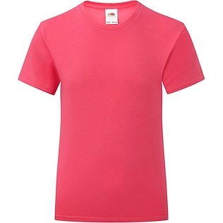 Fruit of the Loom Girls Iconic T - fucsia