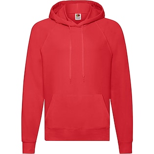 Fruit of the Loom Lightweight Hooded Sweat - red