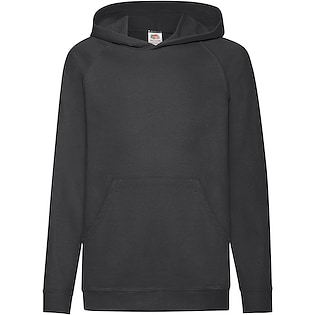 Fruit of the Loom Kids Lightweight Hooded Sweat - black