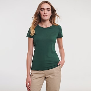 Russell Ladies Authentic Tee Pure Organic 108F - verde botella