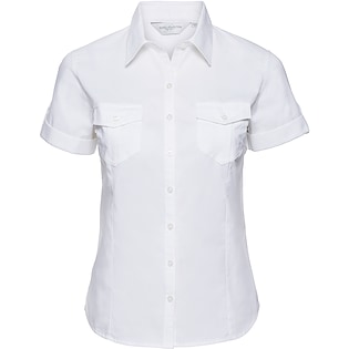 Russell Ladies´ Roll Short Sleeve Fitted Twill Shirt 919F - white