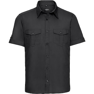 Russell Men´s Roll Short Sleeve Fitted Twill Shirt 919M - black