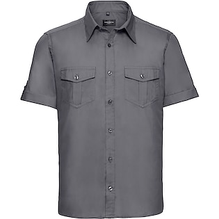 Russell Men´s Roll Short Sleeve Fitted Twill Shirt 919M - zinc