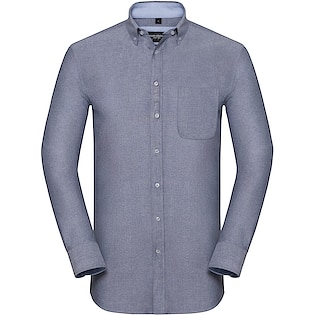 Russell Men´s Long Sleeve Tailored Washed Oxford Shirt 920M - oxford navy/ oxford blue