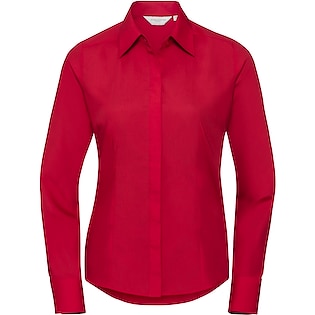 Russell Ladies´ Long Sleeve Fitted Polycotton Shirt 924F - classic red