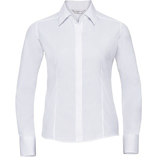 Russell Ladies´ Long Sleeve Fitted Polycotton Shirt 924F - white