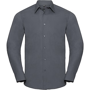 Russell Men´s Long Sleeve Fitted Polycotton Shirt 924M - convoy grey