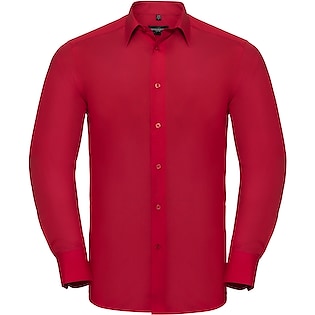 Russell Men´s Long Sleeve Fitted Polycotton Shirt 924M - classic red