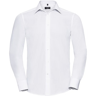 Russell Men´s Long Sleeve Fitted Polycotton Shirt 924M - white