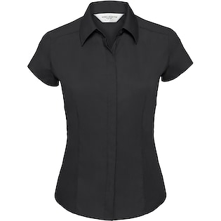 Russell Ladies´ Cap Sleeve Fitted Polycotton Shirt 925F - black