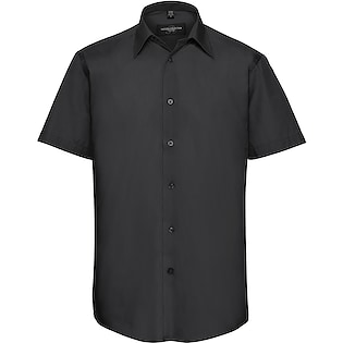 Russell Men´s Cap Sleeve Fitted Polycotton Poplin Shirt 925M - black