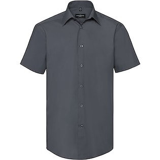 Russell Men´s Cap Sleeve Fitted Polycotton Poplin Shirt 925M - convoy grey