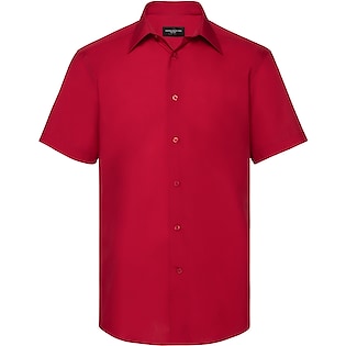 Russell Men´s Cap Sleeve Fitted Polycotton Poplin Shirt 925M - classic red