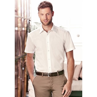 Russell Men´s Cap Sleeve Fitted Polycotton Poplin Shirt 925M - white