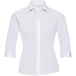 Russell Ladies´ 3/4 Sleeve Fitted Polycotton Shirt 926F - white