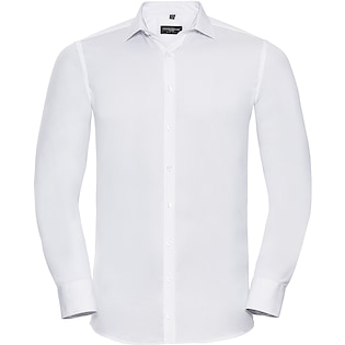 Russell Men´s Long Sleeve Fitted Stretch Shirt 960M - white