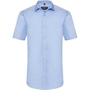 Russell Men´s Short Sleeve Fitted Stretch Shirt 961M - bright sky