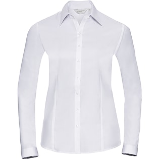 Russell Ladies´ Long Sleeve Tailored Herringbone Shirt 962F - white