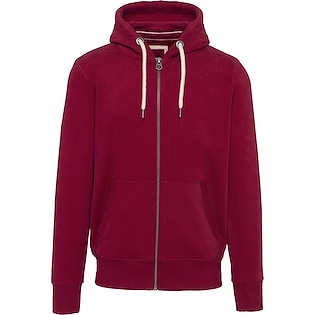 Kariban Men´s Vintage Zipped Hooded Sweat - vintage dark red