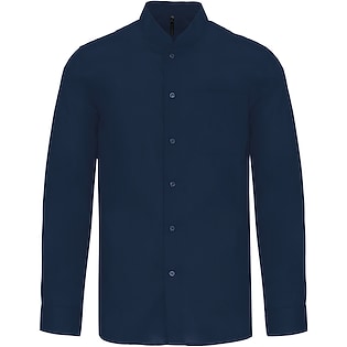 Kariban Men´s Mandarin Collar Shirt - navy